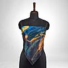 Luxury Designer Poly Silk Scarf | Soft & Lightweight Starry Night 12 | Hazelglow