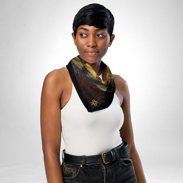 Luxury Designer Poly Silk Scarf | Soft & Lightweight Starry Night 13 | Hazelglow