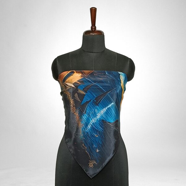 Luxury Designer Poly Silk Scarf | Soft & Lightweight Starry Night 13 | Hazelglow