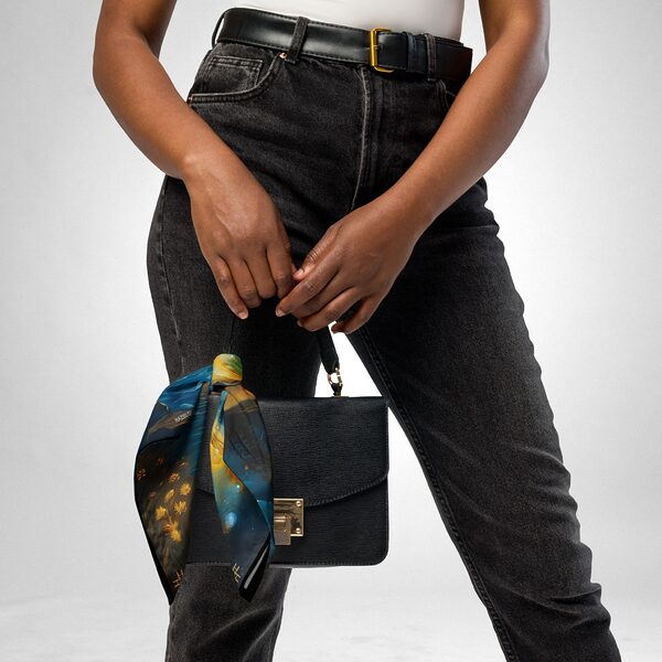 Luxury Designer Poly Silk Scarf | Soft & Lightweight Starry Night 14 Hazelglow
