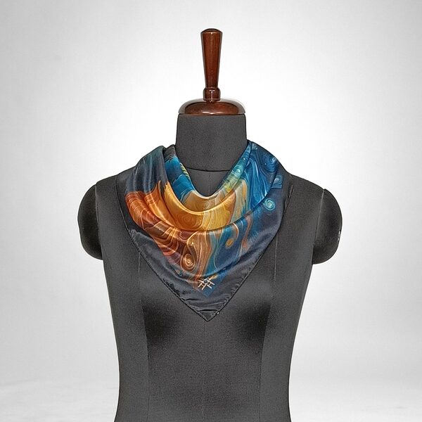Luxury Designer Poly Silk Scarf | Soft & Lightweight Starry Night 17 Hazelglow