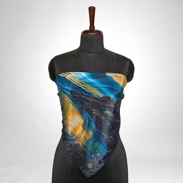 Luxury Designer Poly Silk Scarf | Soft & Lightweight Starry Night 17 Hazelglow