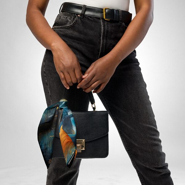 Luxury Designer Poly Silk Scarf | Soft & Lightweight Starry Night 02