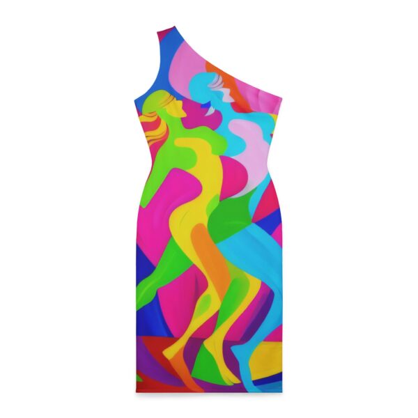 Elegant dress,one shoulder dress,artistic dress,perfect dress,stylish dress,sleevless dress,party wear dress,designer dress,printed dress,Perfect Fit dress,hazelglow,hazel glow,party wear