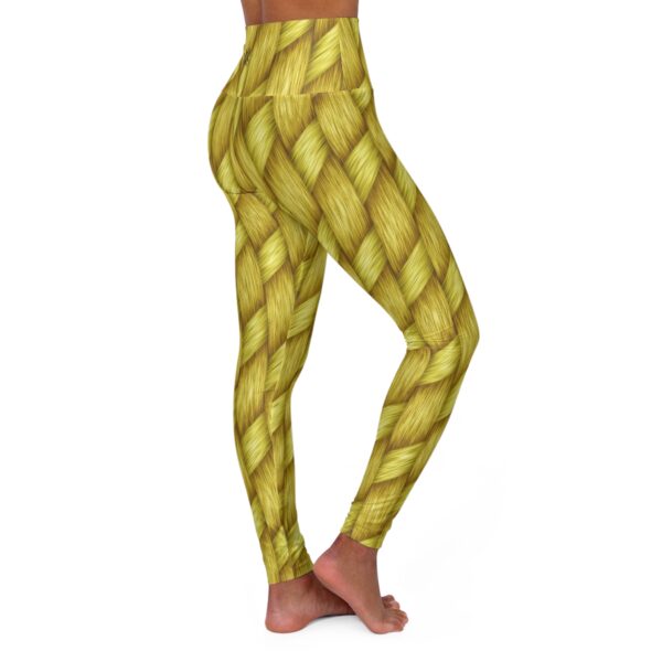 Braided Texture High Waisted Yoga Leggings - Comfortable Activewear for Yoga and Fitness