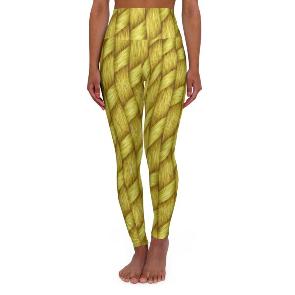 Braided Texture High Waisted Yoga Leggings - Comfortable Activewear for Yoga and Fitness