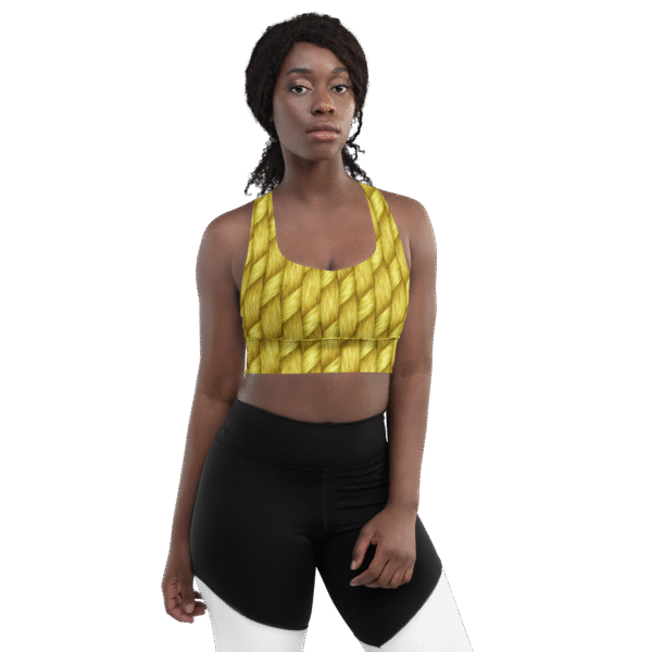 Designer Longline Sports Bra Golden Weave by Brand Hazelglow