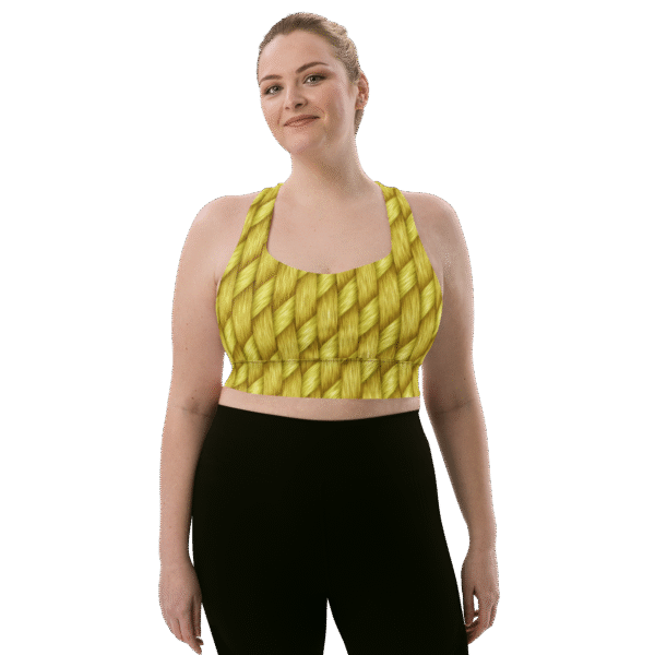 Designer Longline Sports Bra Golden Weave by Brand Hazelglow