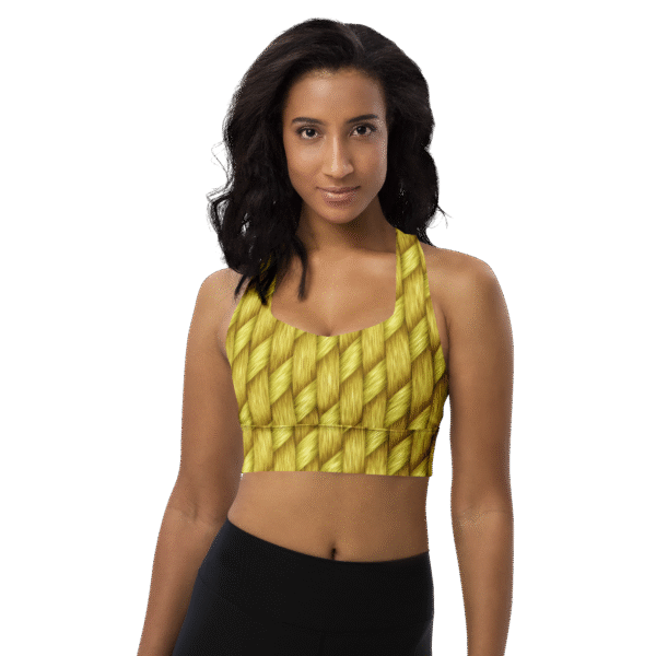 Designer Longline Sports Bra Golden Weave by Brand Hazelglow