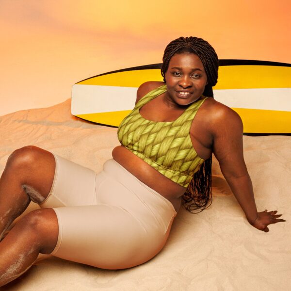 Designer Longline Sports Bra Golden Weave by Brand Hazelglow