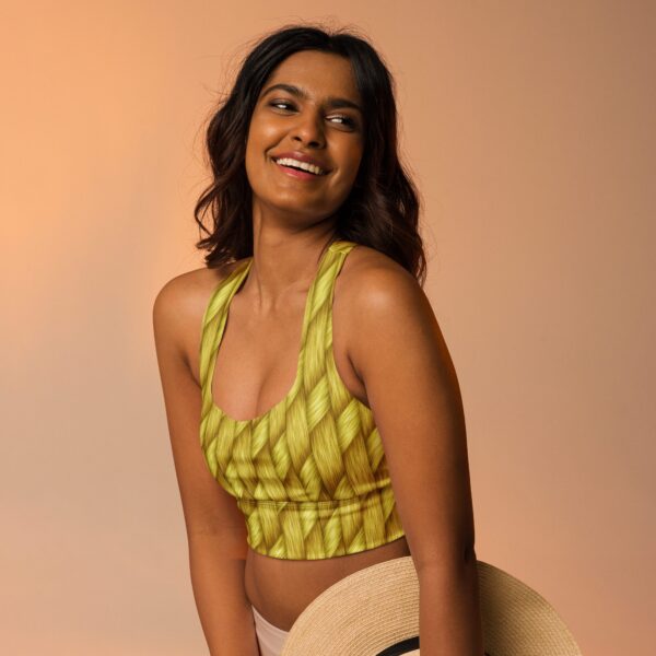 Designer Longline Sports Bra Golden Weave by Brand Hazelglow