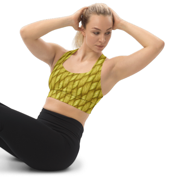 Designer Longline Sports Bra Golden Weave by Brand Hazelglow