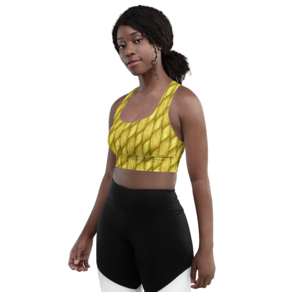 Designer Longline Sports Bra Golden Weave by Brand Hazelglow