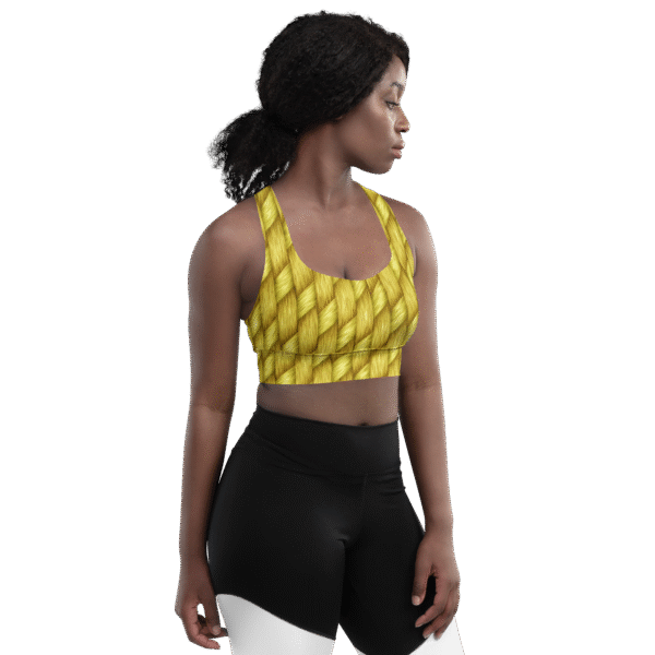 Designer Longline Sports Bra Golden Weave by Brand Hazelglow
