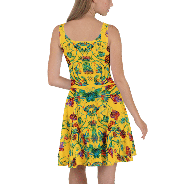 Skater Dress Designer Print Collection Yellow
