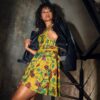 Skater Dress Designer Print Collection Yellow